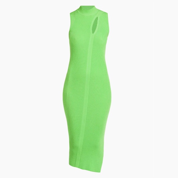 VERSACE💕Sleeveless Slash Midi-Dress in Spring Green - Picture 2 of 14